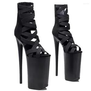 Boots Laijianjinxia 26cm / 10inches Peep Toe Sexy exotic High Heel Plateforme Femme's Party Ankle Pole Dance Shoes 005