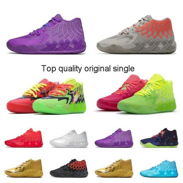 Bottes LaMelo Ball 1 MB.01 Chaussures de basket-ball Sneaker Noir Blanc Argent Blast Buzz City LO UFO Not From Here Queen City Rick et Morty Rock