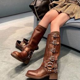 Bottes grande taille 42 moto femmes INS Knight chaussures plate-forme Combat Botas femmes tendance Goth Cowboy Boot 230817