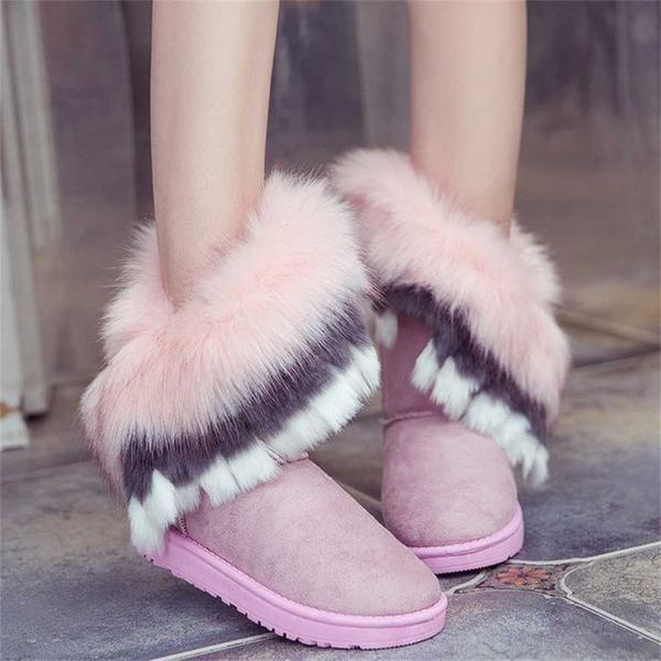 Botas de gran tamaño otoño e invierno nuevas botas de nieve para pies con cubierta de cabeza redonda de cilindro medio de felpa Baojia antideslizantes gruesas 230830