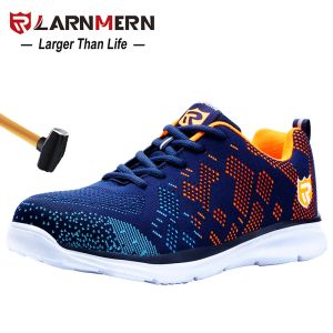 Boots Larnmen Lightweight Safety Shoes Men Steel Toe Slip on Work Chaussures pour hommes Antismashing Construction Sneaker avec réflexion