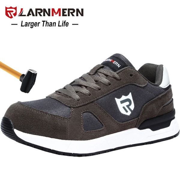 Boots Larnmen Men's Work Safety Shoes Steel Toe Construction Sneaker Sweet Lightweight Antismashing Antistatic Nonslip Shoe