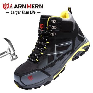 Bottes LARNMERN Chaussures de sécurité Hommes S3 SRC Protection professionnelle Confortable Respirant Léger Embout en acier Chaussures de travail anti-ongles 230309