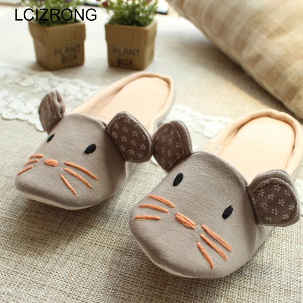 Bottes lcizrong automne hiver mignon de souris de souris maison maison pantoufles pantoufles confortables houstoux intérieurs femme et chaussures de plancher pour enfants