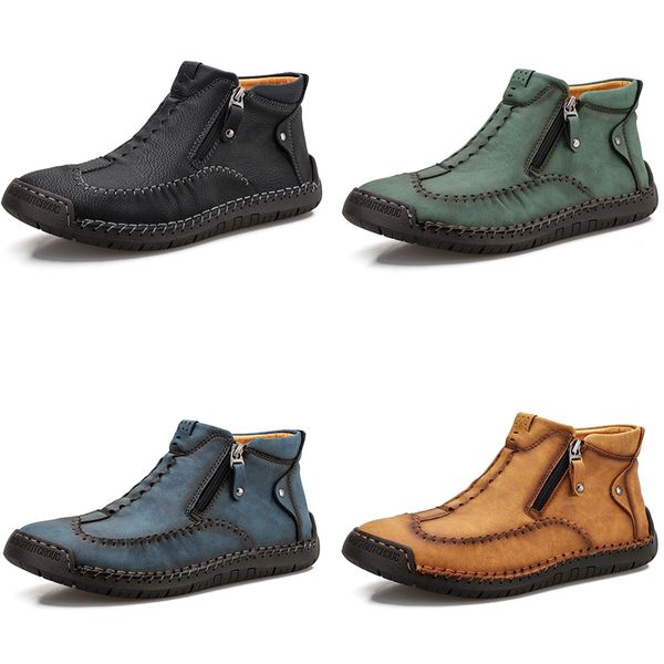 Bottes en cuir haut de gamme Martin nouvelles chaussures décontractées jaune bleu vert noir hommes Slip-on grande taille baskets de sport automne chaleur GAI 950