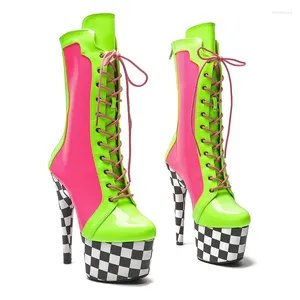 Boots Leecabe 17cm / 7inches Color Matching Style Nightclub Stage High Talon Bottom Sexy Fetise Stripper chaussures 4b