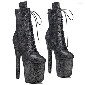 Laarzen leecabe 20 cm/8inch echte lederen dames disco feest hoge hakken pool dance laars ronde teen stripper platform 3b