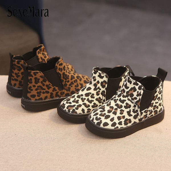 Botas Leopardo Niños Snow Slip on Niño niña Bebé Zapatos de invierno Caqui Beige Niños High Top Little Kid C10013 220915