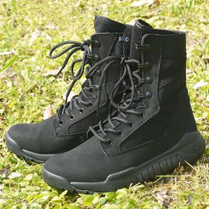 Boots Boot de combat d'été léger Men de l'entraînement Bottes tactiques Randonnée extérieure Chaussures de l'armée en mailles respirantes
