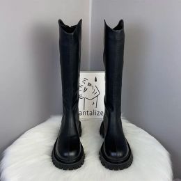 Boots lolita bottes sexy cuisses hautes talons hauts sexy chaussures femelles bootswomen dos zip zipper rond toe overtheknee dames authentine lea