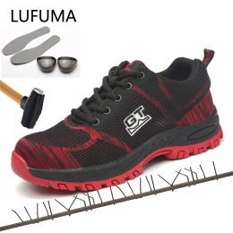 Laarzen lufuma mannen werk veiligheid laarzen plus size unisex outdoor stalen teen punctuurbewijs beschermende man veiligheidsschoenen