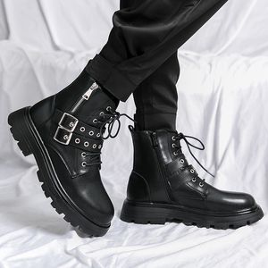 LAARS LUXury Brand Black Men's Chelsea Boots Gothic Biker Boots Men's Casual Leather Lederen Outdoor Boots Ankle Boots For Men MO-51382 230816