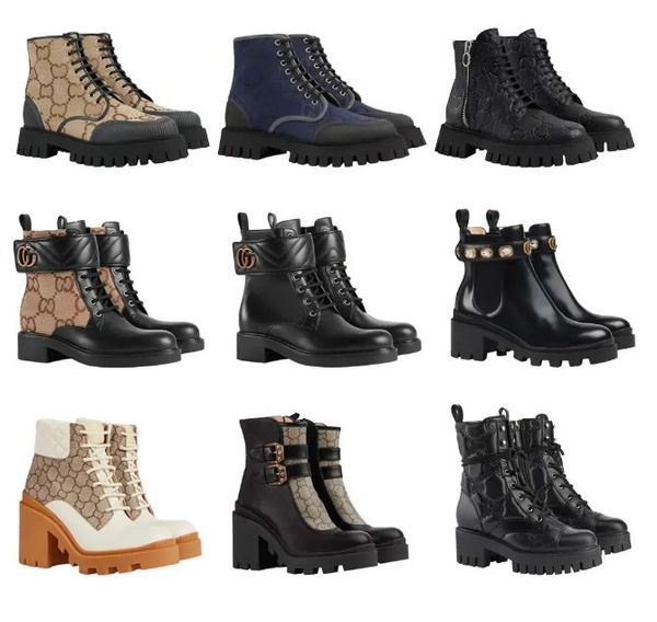 Botas Botas de diseñador de lujo Botas con cordones Botas largas de mujer de alta calidad Media bota de piel de oveja Zapatos de estilo clásico Botas de nieve de otoño de invierno Bota de tobillo de lona de nailon