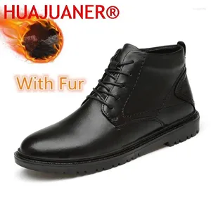 Laarzen luxe mannen Italië Designer Business Shoes Winter Enkle Echt lederen handgemaakte heren Oxfords Warm Snow Boot 38-48