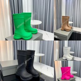 Laarzen Luxe Parijs Laarzen EVA Rubberen laarzen damesschoenen bruin helder roze wit zwart groen mode outdoor laars winter hoge ontwerper