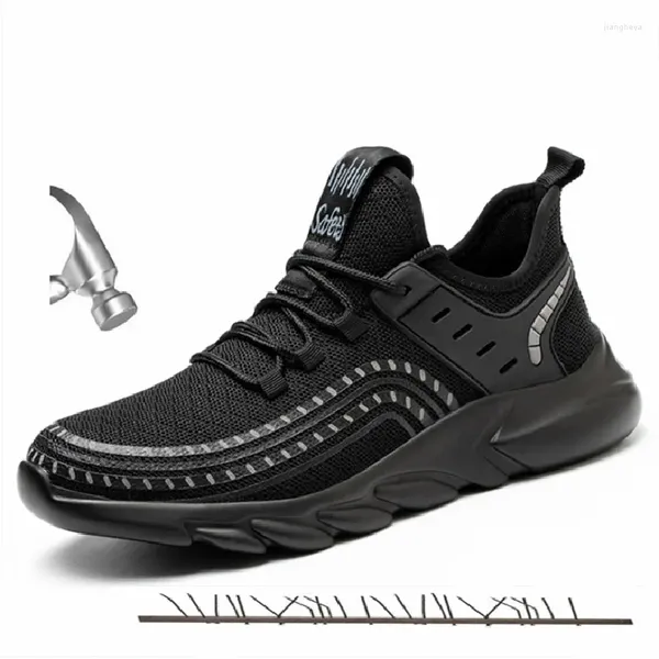 Botas Zapatos de seguridad para hombre Zapatillas de deporte Indestructibles AIR Mesh Designer Hombres Steel Toe Sport Safty