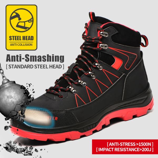 Boots Male Boots Boots Lightweight Comfort Safety Shoes Men Steel Toe Toe Work Sneakers hommes Chaussures indestructibles Chaussures de protection de sécurité