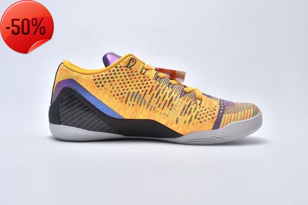 Botas Mamba 9 Elite Low Purple Black Yellow Beethoven Men Basketball Shoes Top Quality 9s Sport Shoe Sneakers con caja
