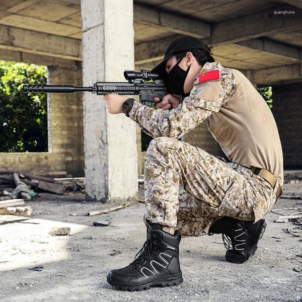 Botas hombre ejército militar para hombres al aire libre desierto botas de combate táctico senderismo trabajo zapatos de seguridad plataforma Bot Botines Werkschoenen