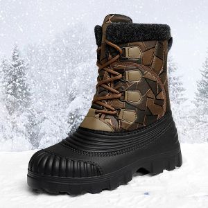 Laarzen marson heren laarzen winter nieuwe camouflage plus veet sneeuwlaarzen mannelijk bewaar warme buitenklimmende bergbegaanslipresistente mannen schoenen