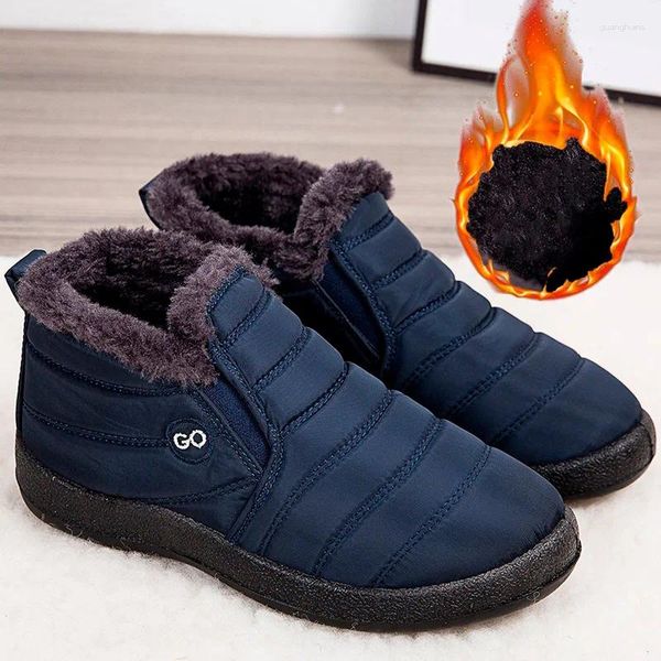 Bottes MCCKLE femmes neige chaud coton chaussures sans lacet peluche femme bottine antidérapante femme chaussures d'hiver confort 2024 Plus 47