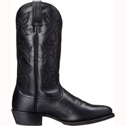 Laarzen Mannen Laars Mid Kalf Mannelijke Western Cowboy Motorlaarzen Herfst Outdoor Mode PU Leer Totem Med Hak Ontworpen Mannen schoenen 230830