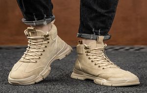 Boots Men de bottes décontractées baskets de plate-forme baskets en cuir chaussures de travail masculines voyage vulcanisée courir marche de marche chaussure 2210088863282