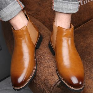 Boots Men Classic Retro Leather Chelsea Boots For Man Fashion Ankle Mens Casual British Style Boot Boot Shoes Highpop Showing Envío