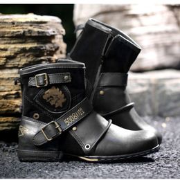 Laarzen mannen comfortabel duurzaam leer casual rij laarzen plus size retro rits rits mannelijke schoenen comfort schoenen zapatillas mujer 221207