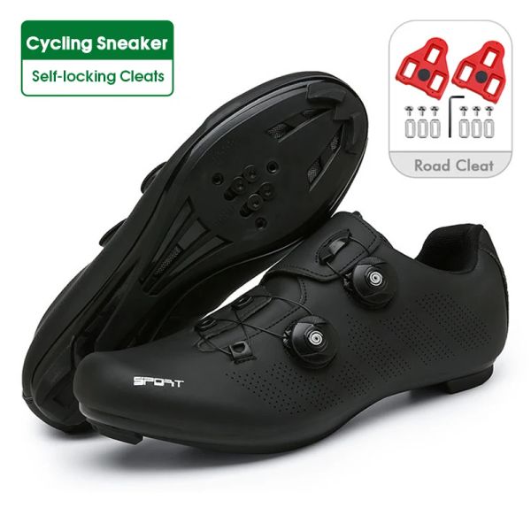 Boots Men Cycling Sneaker Mtb Femmes Selflocking Road Bike Shoes Compatible Spd Slat Racing Racing Sneaker Plat Pedal Bicycle Shoes