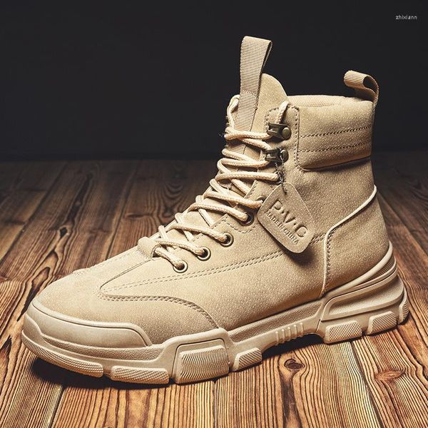 Botas Hombres Diseñador 2023 Moda High-Top Combat Desert Training Cuero Camuflaje