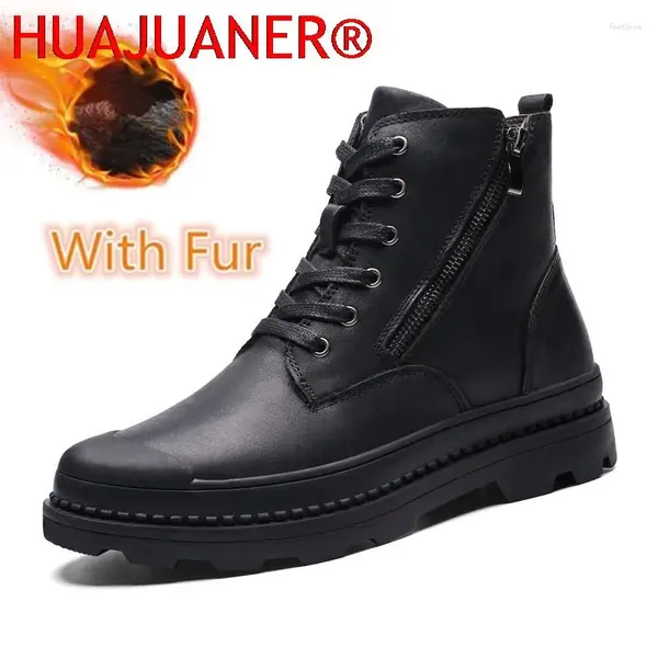 Botas hombres de cuero genuino invernal zapatos casuales zapatos para hombres nieve hombre táctico táctico militar talla grande 34-47