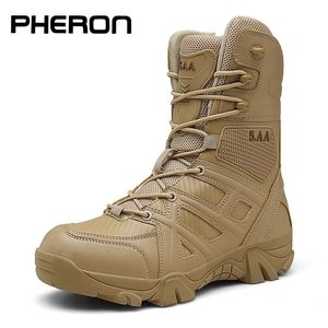 Bottes hommes de haute qualité marque militaire en cuir Force spéciale tactique désert Combat hommes chaussures de plein air cheville Zapatos 220913