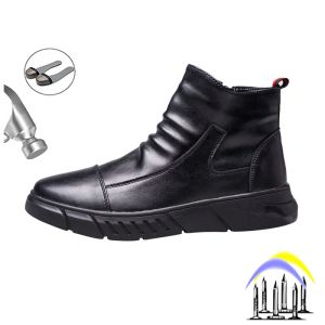 Boots Men High Top Safety Shoes Steel Toe Travail Sénalisation Boots
