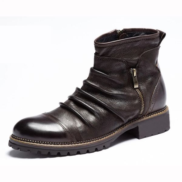 Boots Men Botas de cuero 2021 NUEVA LLEGA BRITSH Botas de estilo vintage zapatos para hombres Botas Otoño Invierno Botas de tobillo para hombres