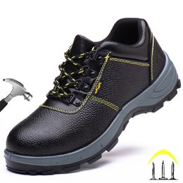 Botas Hombres Botas de trabajo de seguridad de cuero Punta de acero Zapatos de seguridad indestructibles a prueba de pinchazos Botas de trabajo de soldadura de construcción Staleneus 230920