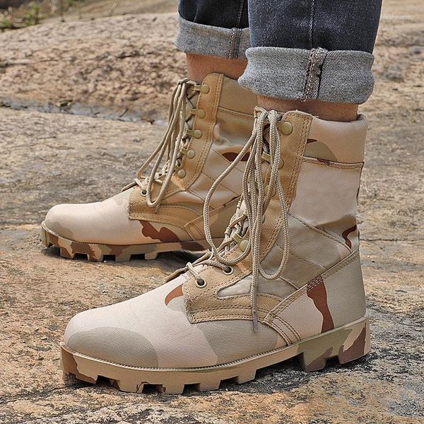 Bottes Hommes Militaire Cheville Toile En Plein Air Tactique Combat Homme Armée Chasse Travail Pour Chaussures Lindestructible