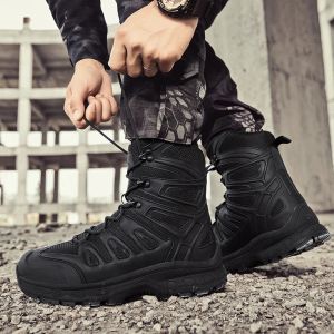 Laarzen mannen militaire laarzen mannen outdoor luxe merk enkel laarzen mannen casual allmatch wandelschoenen tactische gevecht laarzen werken veilig