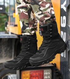 laarzen mannen militaire laarzen heren werken Safty Shoes Army Combat Boots Hightop Militares Tacticos Zapatos Men Men schoenen Laarzen Big Size 3948