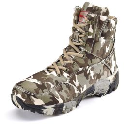 Laarzen mannen militaire laarzen kwaliteit speciale kracht tactische woestijn gevechten enkelboten leger werkschoenen buiten mannelijke camouflage wandelschoenen laarzen
