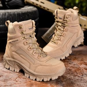 Botas Hombres Fuerza especial militar Zapatos de combate del desierto Caza al aire libre Trekking Camping Hombre Botas tácticas Trabajo 231204