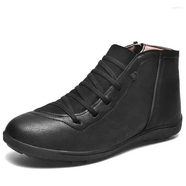 Boots Men Pu Style Simple Men's Fad Nice Automn Chaussures en cuir