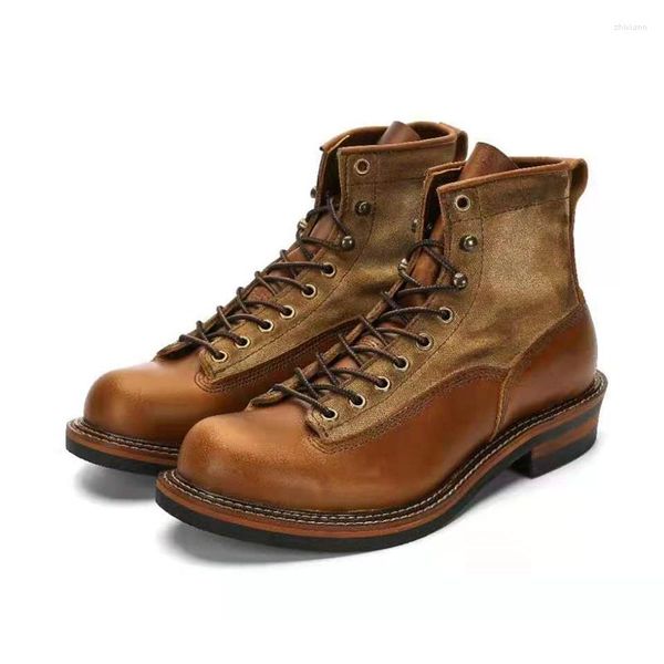 Bottes Hommes Rétro Confortable Travail Outil Chaussures Homme 12#20/10E50