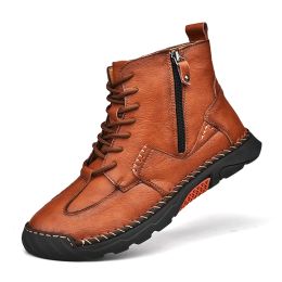 Bottes Boots de la cheville masculine faits à la main de haute qualité extérieure de randonnée de randonnée chaussures de sécurité chaussures décontractées