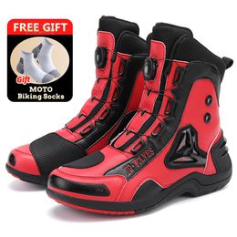 Botas Botas de motociclista para hombre Botas de motocicleta Botas de carreras para hombre Zapatos de montar en moto Botas de motocross transpirables Bicicleta 230907