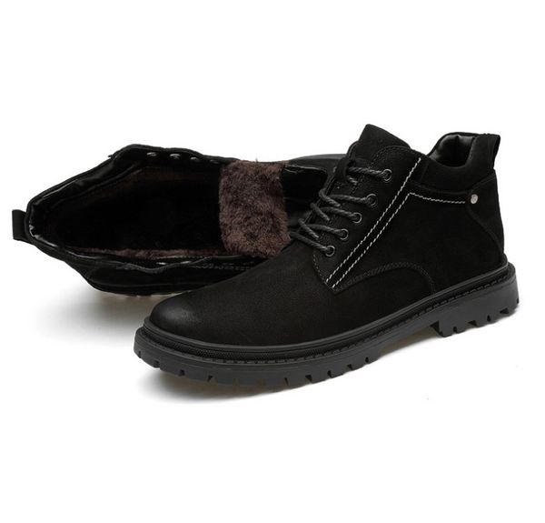 Boots Men's Non-glip imperméable d'hiver Luxurys Chaussures plate-forme d'outils à haut haut Boot British All-Match Army Men