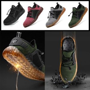 Laarzen Veiligheidsschoenen voor heren voor werk stalen teen dop punctievrije veiligheid Mannelijke laarzen lichtgewicht anticollisie sporten ademende sneakers