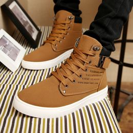 Laarzen herenschoenen mode mannelijke casual sneaker hightop bord schoen retro veter up zapatos hombre 2023 Korean 230818