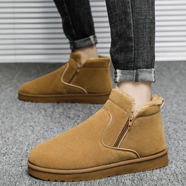 Bottes Men's Snow Plux chauds Slip-on Coton Coton Hiver Office non glissée Mâle Adulte Male Chaussures Bota Masculina