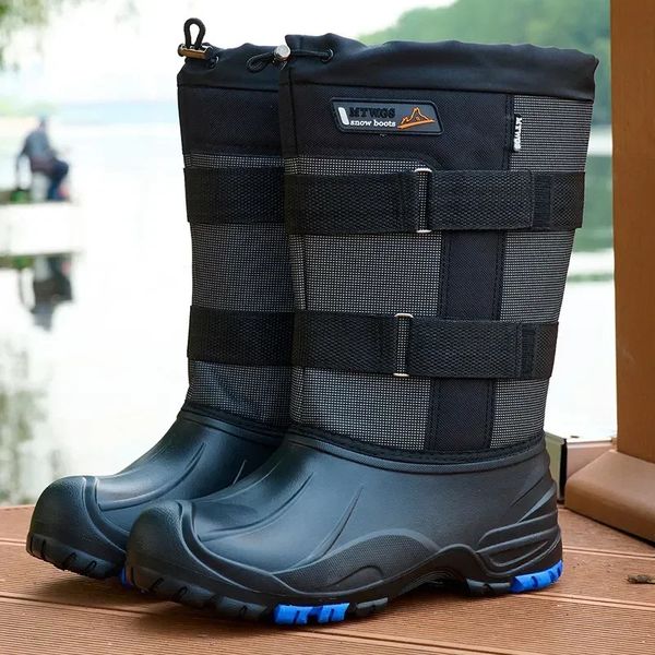 Мужские зимние непромокаемые ботинки со стальными гвоздями, бархатные ботинки для рыбалки с защитой от холода для мужчин, зимние уличные камуфляжные ботинки 231108